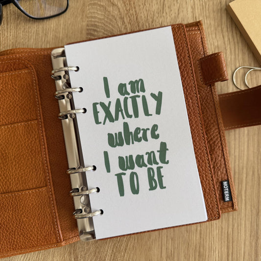 Where I Want to Be Dashboard - A5, B6, Personal Wide, Personal, A6, Pocket, Pocket Plus, Mini Ring Planners. Protective Cover.