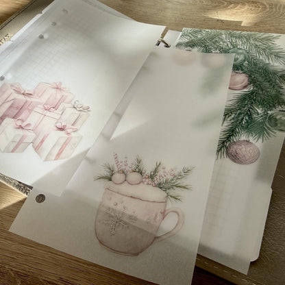 Pink Christmas Vellum Dashboards - Set of 3 - Choose Your Size