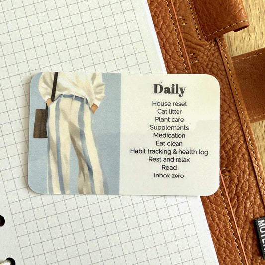 Custom Task Card - Classic & Elegant - Personalised Task Card for Your Planner - Add Tasks, Routines, Reminders - Functional, Minimal Deco