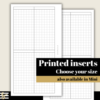 three sheets of graph paper with the text printed inserts choose your size also available