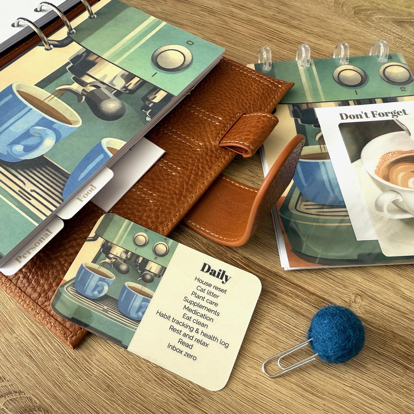 Custom Task Card - Time for Espresso - Personalised Task Card for Your Planner - Add Tasks, Routines, Reminders - Functional, Minimal Deco