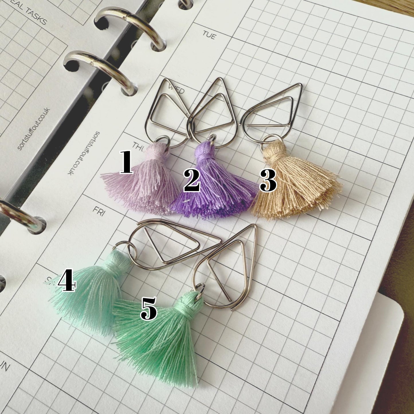 Pastel Summer Tassel Clips Choose Your Colour - Functional and Decorative - Use with any Planner, Notebook or Book - Planner Accessories