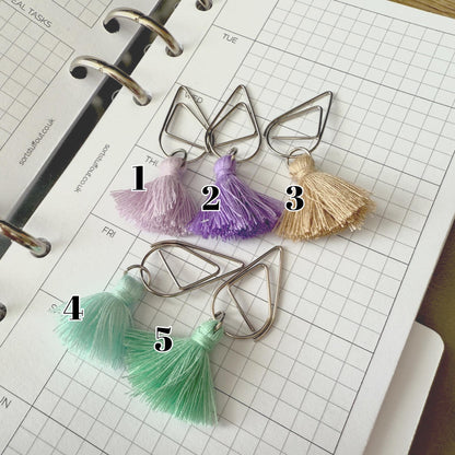 Pastel Summer Tassel Clips Choose Your Colour - Functional and Decorative - Use with any Planner, Notebook or Book - Planner Accessories