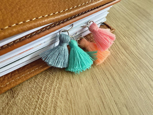 Bright Colour Tassel Clips Choose Your Colour - Functional and Decorative - Use with any Planner, Notebook or Book - Planner Accessories