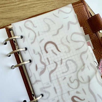 Neutral Abstract Vellum Dashboards - Set of 3 - A5, B6, Personal Wide, Personal, A6, Pocket, Mini Ring Planners. Add Deco and Layering