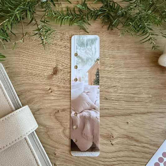 Photo Page Marker - Pink Christmas Blanket - Planner Bookmark