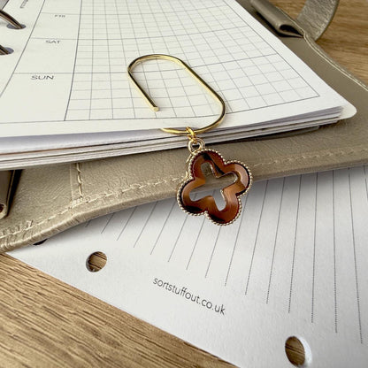 Tortoiseshell Cutout Page Marker Clip - Choose Your Colour - Luxe Planner Charm - Ring Planner Accessories & Deco - Filofax, Kikki K