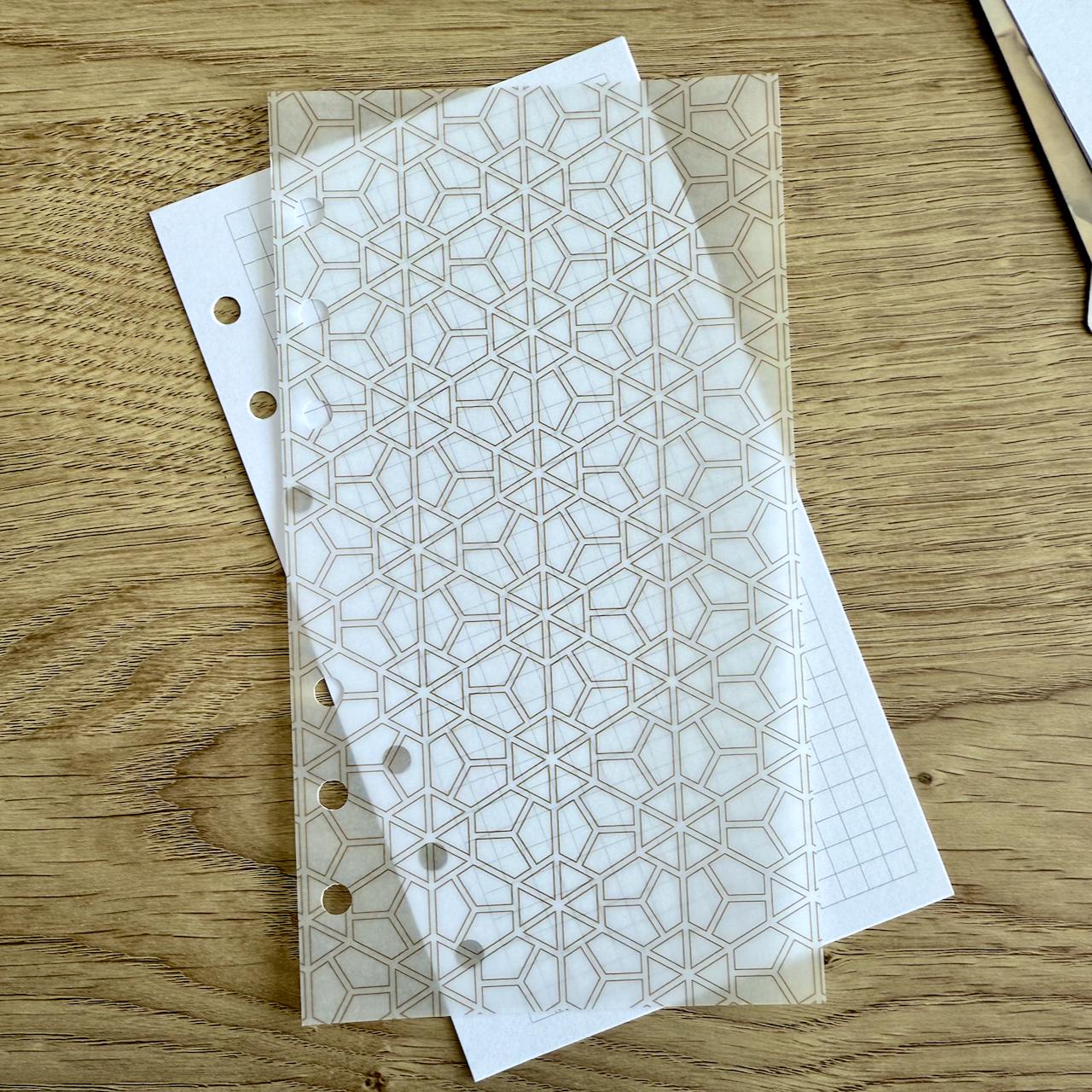 Geometric Vellum Dashboards - Set of 3 - A5, B6, Personal Wide, Personal, A6, Pocket, Mini Ring Planners. Add Deco and Layering