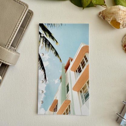 Holiday Balcony Summer Dashboard - Fits A5, B6, Personal Wide, Personal, A6, Pocket, Mini Ring Planners. Protective Cover.