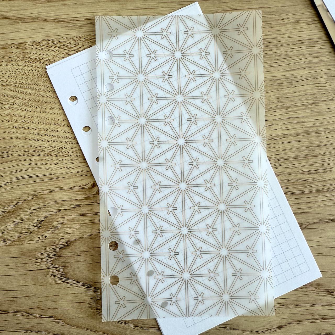 Geometric Vellum Dashboards - Set of 3 - A5, B6, Personal Wide, Personal, A6, Pocket, Mini Ring Planners. Add Deco and Layering