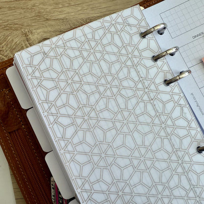 Geometric Vellum Dashboards - Set of 3 - A5, B6, Personal Wide, Personal, A6, Pocket, Mini Ring Planners. Add Deco and Layering
