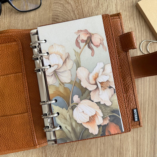 Classic Floral Dashboard - A5, B6, Personal Wide, Personal, A6, Pocket, Pocket Plus, Mini Ring Planners. Protective Cover.