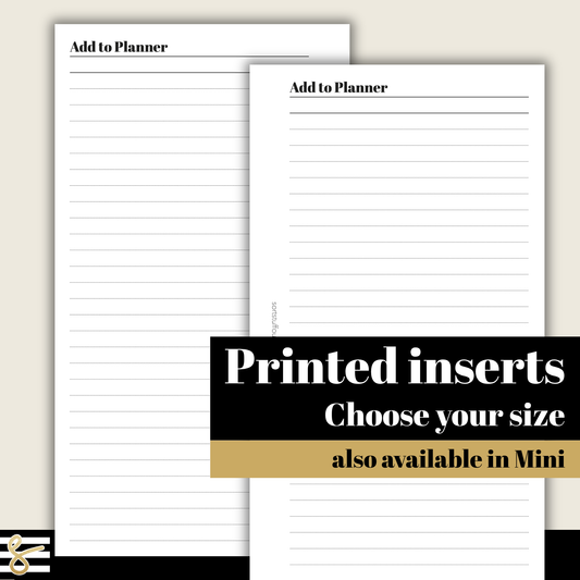 three lined notebooks with the words printed inserts choose your size also available in