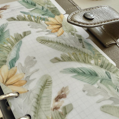 Tropical Flowers Summer Vellum Dashboards - Set of 3 - A5, B6, Personal Wide, Personal, A6, Pocket, Mini Ring Planners. Add Deco and Layering