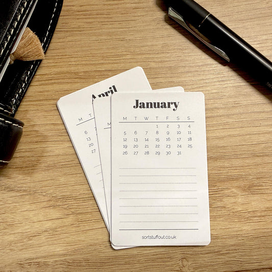 2026 Calendar Date Cards - Functional Planning - Use as Bookmarks, Decoration