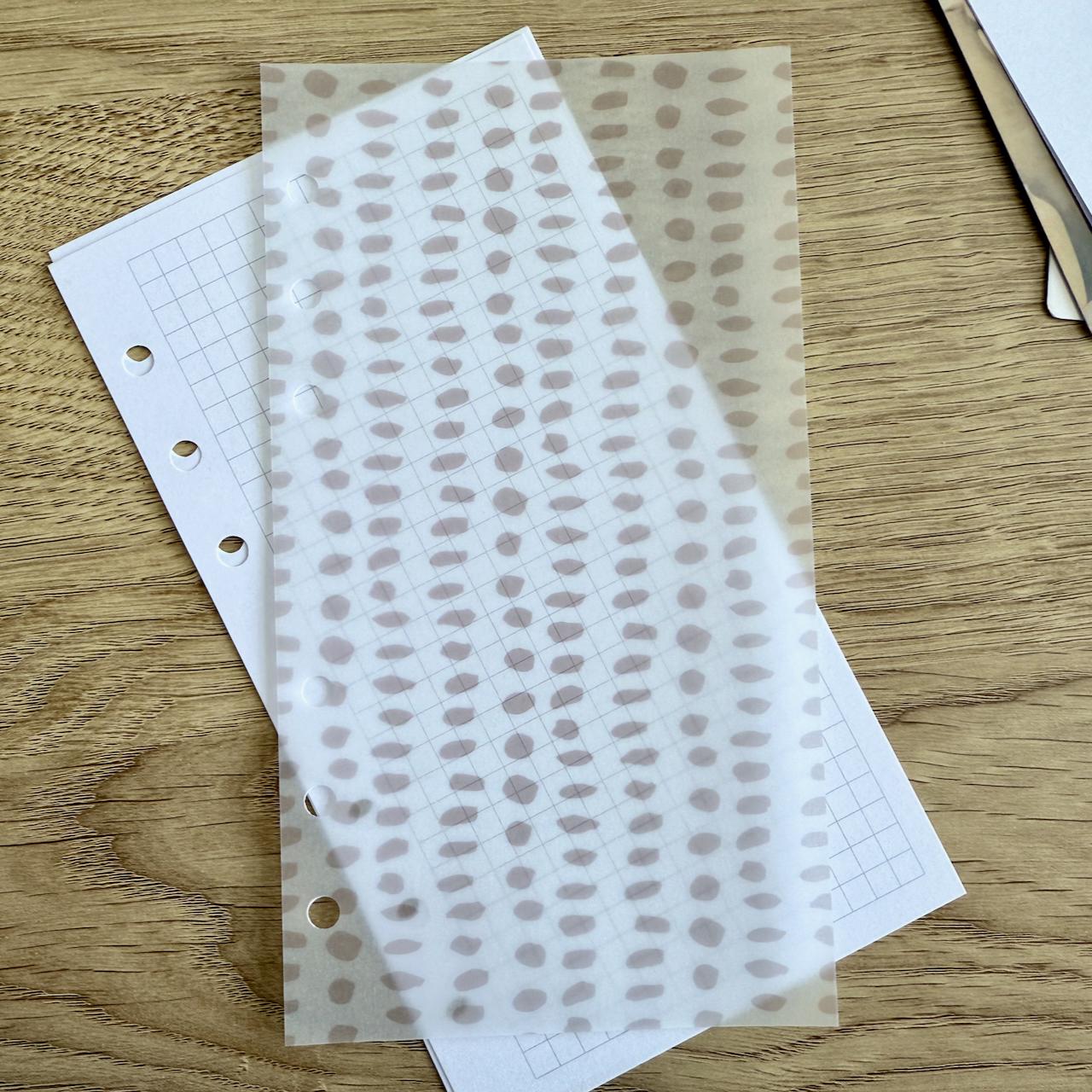 Neutral Abstract Vellum Dashboards - Set of 3 - A5, B6, Personal Wide, Personal, A6, Pocket, Mini Ring Planners. Add Deco and Layering