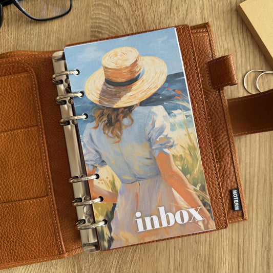 By the Sea Inbox Dashboard - A5, B6, Personal Wide, Personal, A6, Pocket, Pocket Plus, Mini Ring Planners. Protective Cover.
