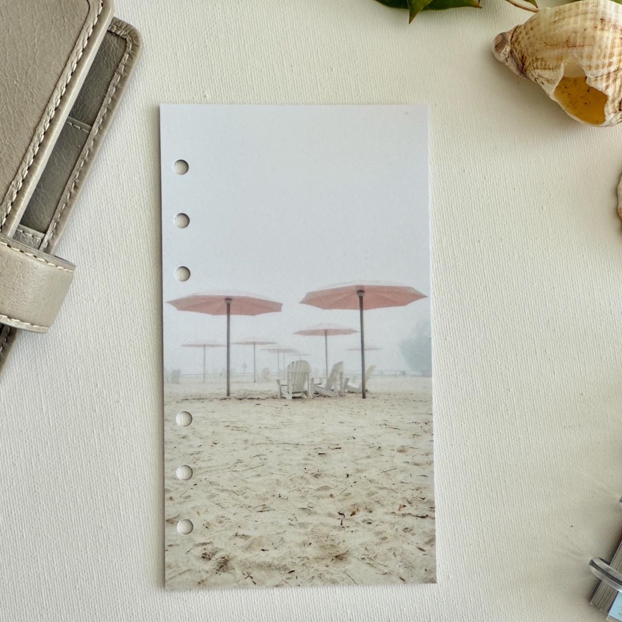 Beach Time Summer Dashboard - Fits A5, B6, Personal Wide, Personal, A6, Pocket, Mini Ring Planners. Protective Cover.