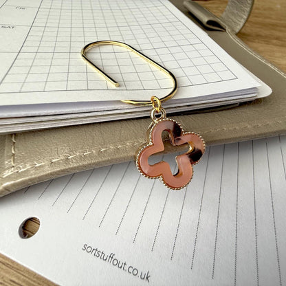 Tortoiseshell Cutout Page Marker Clip - Choose Your Colour - Luxe Planner Charm - Ring Planner Accessories & Deco - Filofax, Kikki K