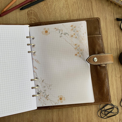 Autumn Wild Flowers Vellum Dashboards - Set of 4 - Fits A5, B6, PW, Personal, A6, Pocket, Mini Ring Planners. Add Decoration and Layering