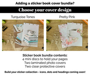 NEW Coral Mint Mini Dot Stickers - Option to Include Sticker Book Extras - Functional Planner Stickers