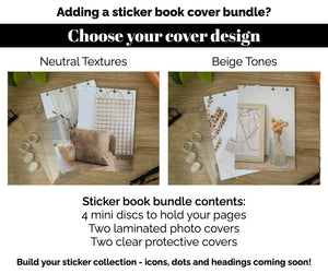NEW Just Beige Mini Dot Stickers - Option to Include Sticker Book Extras - Functional Planner Stickers