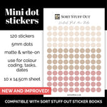 Load image into Gallery viewer, NEW Neutral Pink Mini Dot Stickers - Option to Include Sticker Book Extras - Functional Planner Stickers
