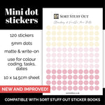 Load image into Gallery viewer, NEW Strawberry and Vanilla Mini Dot Stickers - Option to Include Sticker Book Extras - Functional Planner Stickers
