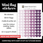 Load image into Gallery viewer, NEW Winter Heather Mini Flag Stickers - Option to Include Sticker Book Extras - Functional Planner Stickers
