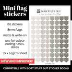 Load image into Gallery viewer, NEW Winter Neutral Mini Flag Stickers - Option to Include Sticker Book Extras - Functional Planner Stickers
