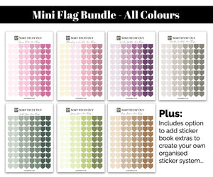 Mini Flag Starter Bundle - Option to Include Sticker Book Extras - Functional Planner Stickers