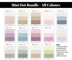 Mini Dot Starter Bundle - Option to Include Sticker Book Extras - Functional Planner Stickers