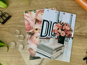 Luxe Floral Sticker Book Front & Back Covers - With or Without Discs and Protective Clear Covers - Create Your Sticker System