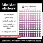 Load image into Gallery viewer, NEW Winter Heather Mini Dot Stickers - Option to Include Sticker Book Extras - Functional Planner Stickers
