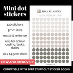 Load image into Gallery viewer, NEW Winter Neutral Mini Dot Stickers - Option to Include Sticker Book Extras - Functional Planner Stickers
