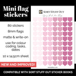 Load image into Gallery viewer, NEW Spring Pink Mini Flag Stickers - Option to Include Sticker Book Extras - Functional Planner Stickers
