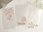 Load image into Gallery viewer, Spring Cherry Blossom Vellum Dashboards - Set of 3 - A5, B6, Personal Wide, Personal, A6, Pocket, Mini Ring Planners. Add Deco and Layering
