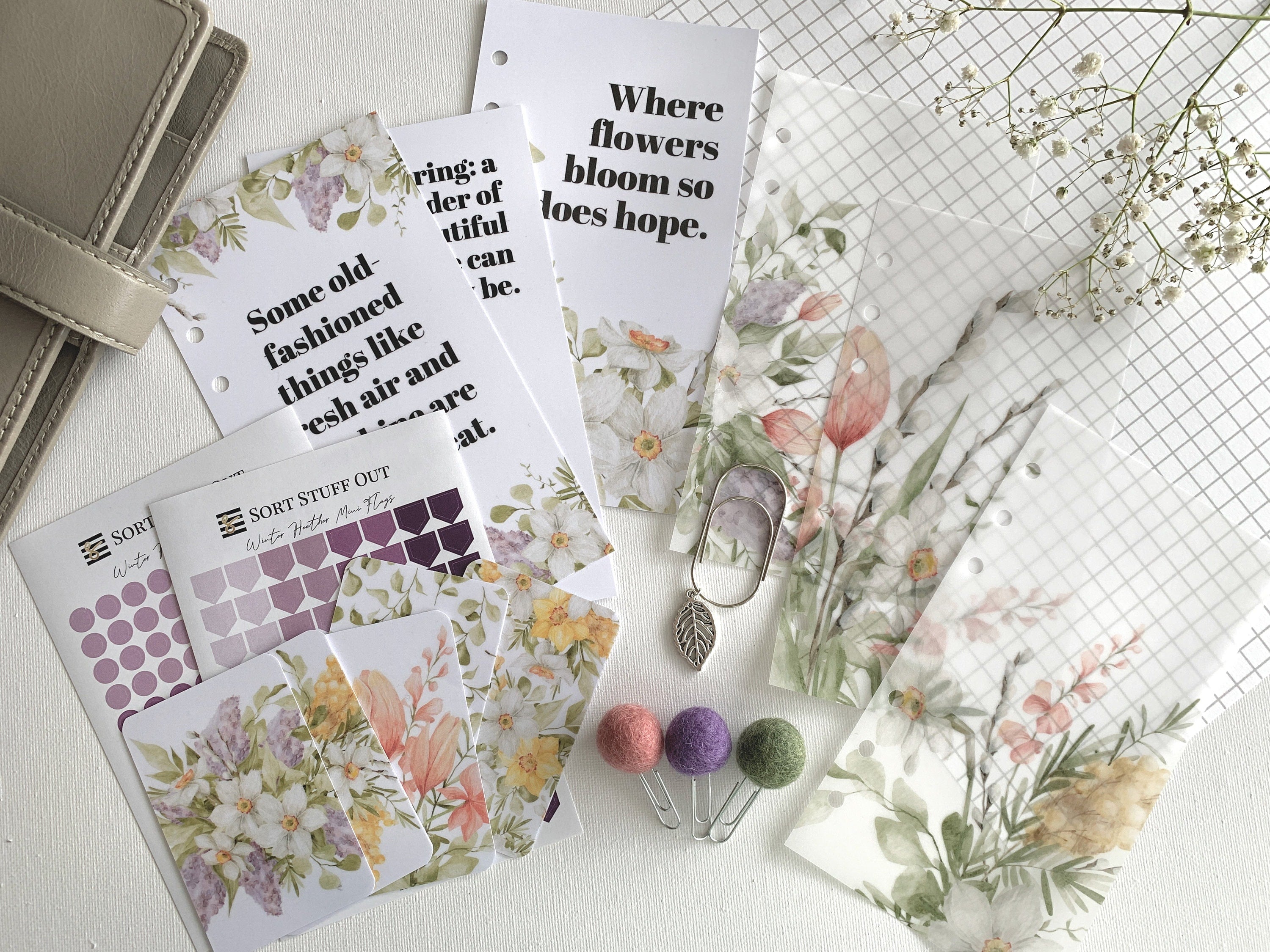 Watercolour Flowers - Spring Bundle 1 saving 25% - Fits A5, B6, Personal Wide, FCC, Personal, A6, Pocket +, Pocket, Mini Ring Planners