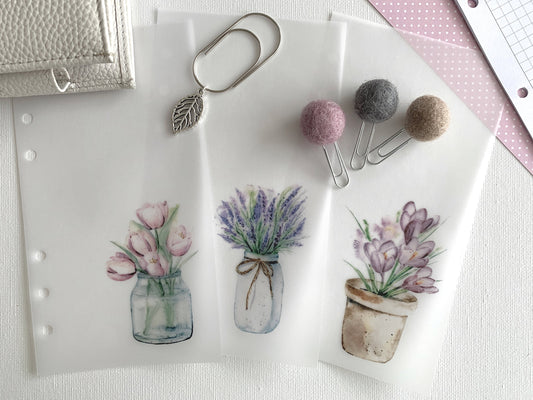 Spring Plant Pots - Spring Bundle 2 saving 25% - Fits A5, B6, Personal Wide, FCC, Personal, A6, Pocket +, Pocket, Mini Ring Planners