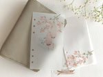 Load image into Gallery viewer, Spring Cherry Blossom Vellum Dashboards - Set of 3 - A5, B6, Personal Wide, Personal, A6, Pocket, Mini Ring Planners. Add Deco and Layering
