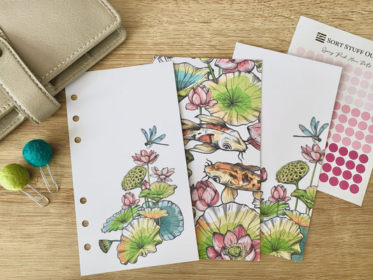 Lotus and Dragonflies Bundle 1 - saving 25% - Fits A5, B6, Personal Wide, FCC, Personal, A6, Pocket +, Pocket, Mini Ring Planners