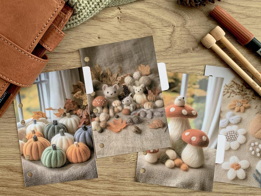 Autumn Crafting Planner Dividers, Photographic Side Tabs. Blank Tabs to use with Tab Labels