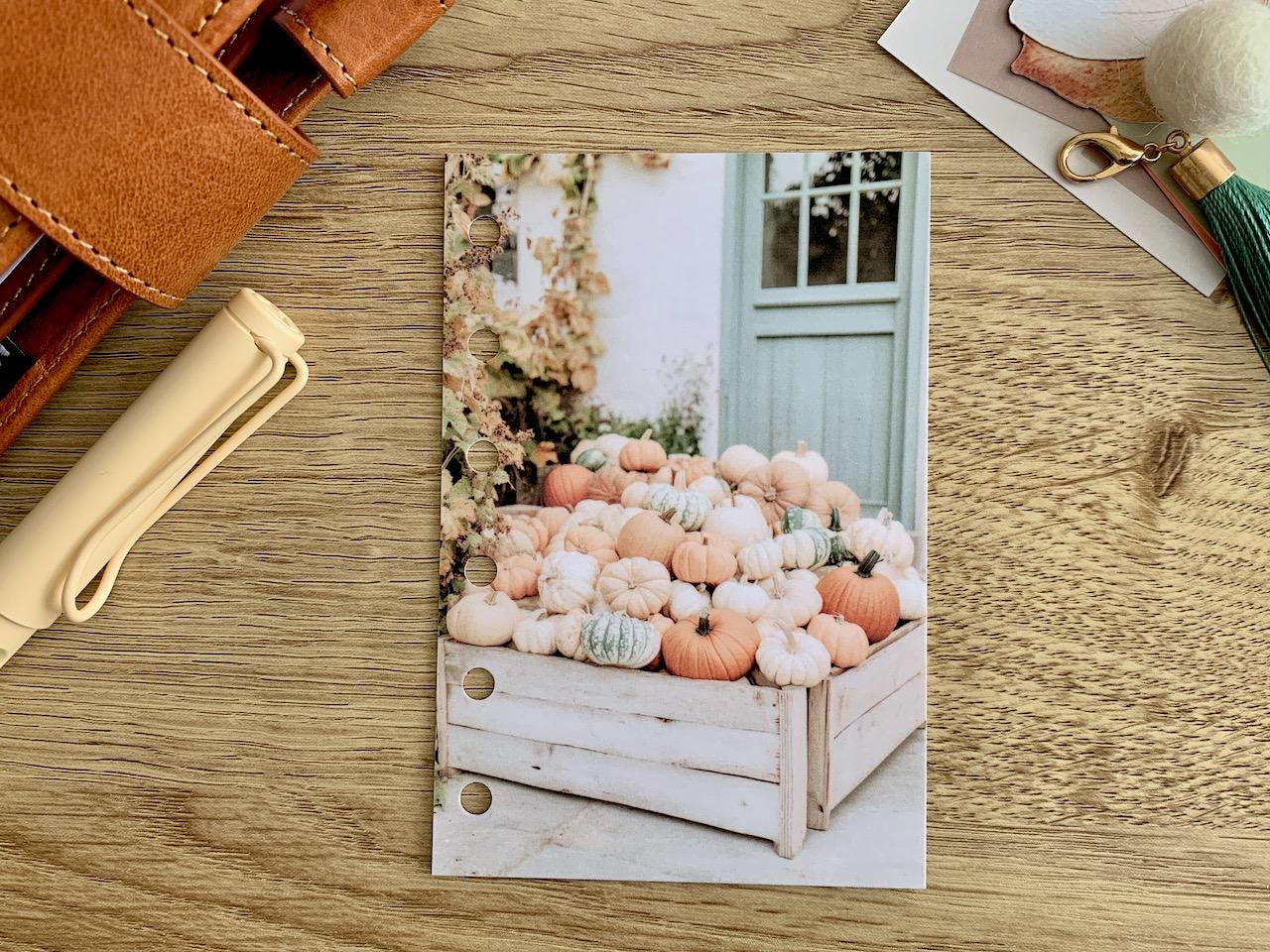 Pumpkin Harvest Crate - Autumn Fall - Dashboard - A5, B6, Personal Wide, Personal, A6, Pocket, Mini Ring Planners. Protective Cover.