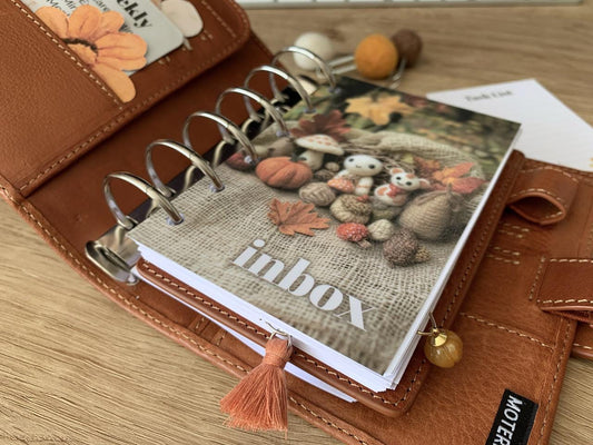 Autumn Crafted Friends Inbox Dashboard - Fits A5, B6, Personal Wide, Personal, A6, Pocket, Mini Ring Planners. Protective Cover.