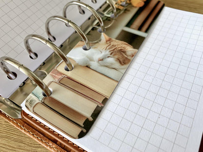 Cats & Books Page Marker - Choose A5, B6, Personal Wide, Personal, A6, Pocket, Mini - Planner Bookmark