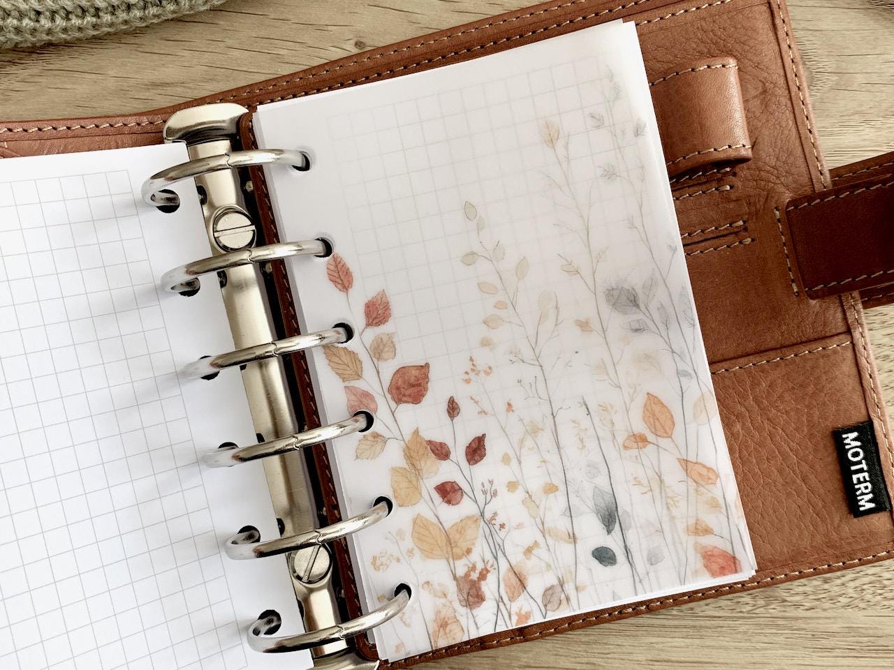 Autumn Woodland Vellum Dashboards - Set of 3 - A5, B6, Personal Wide, Personal, A6, Pocket, Mini Ring Planners. Add Deco and Layering