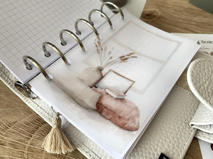 Warm Neutral Vellum Dashboards - Set of 3 - A5, B6, Personal Wide, Personal, A6, Pocket, Mini Ring Planners. Add Deco and Layering