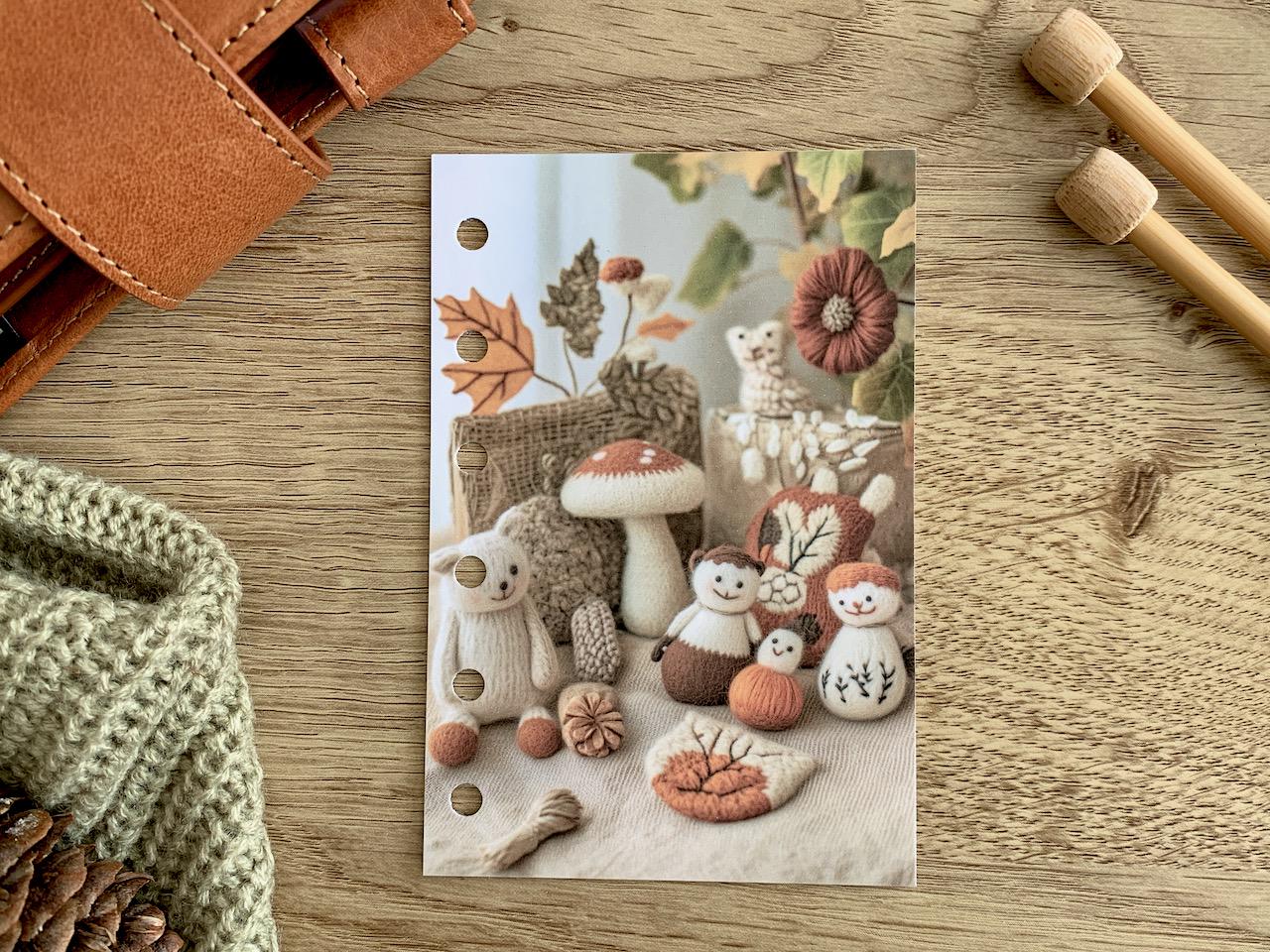 Creative Autumn Woodland Dashboard - Fits A5, B6, Personal Wide, Personal, A6, Pocket, Mini Ring Planners. Protective Cover.