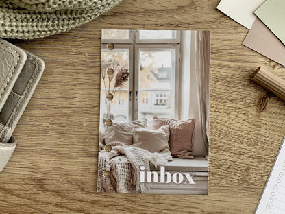 Window Seat Inbox Dashboard - Fits A5, B6, Personal Wide, Personal, A6, Pocket, Mini Ring Planners. Protective Cover.