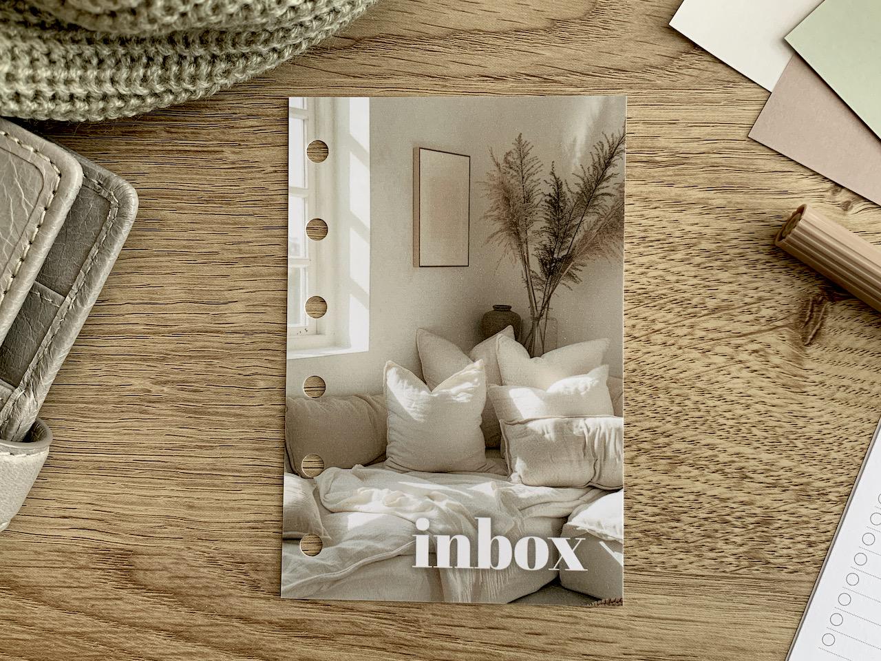 Neutral Corner Inbox Dashboard - Fits A5, B6, Personal Wide, Personal, A6, Pocket, Mini Ring Planners. Protective Cover.